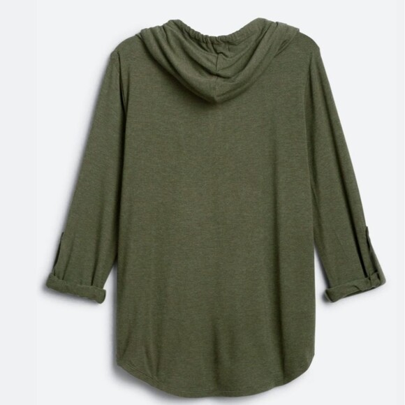 Market and Spruce Hunter Green Tunic Top, knit Womens size Medium Shirt - Picture 2 of 3